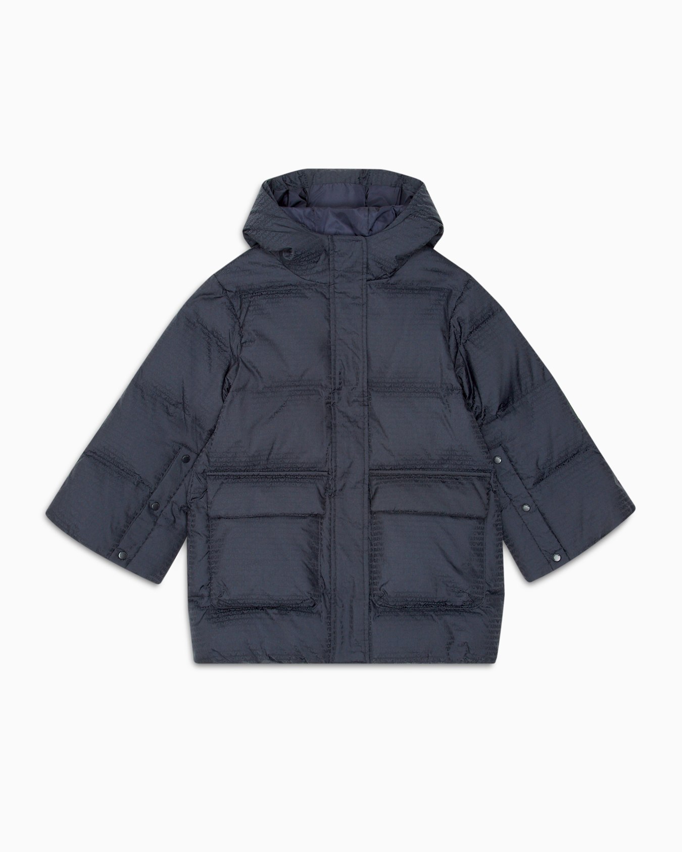 ASV hooded, quilted-nylon puffer jacket with logo lettering and recycled down Slide 0