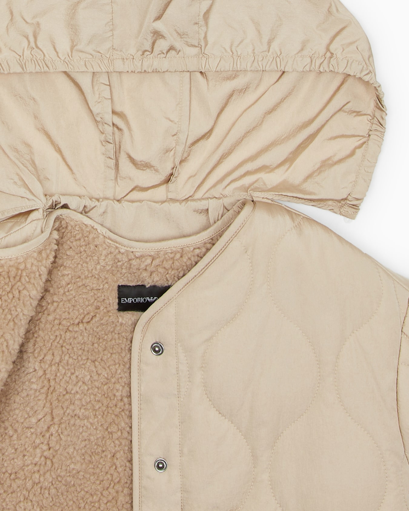 Quilted blouson with teddy-effect lining Slide 1