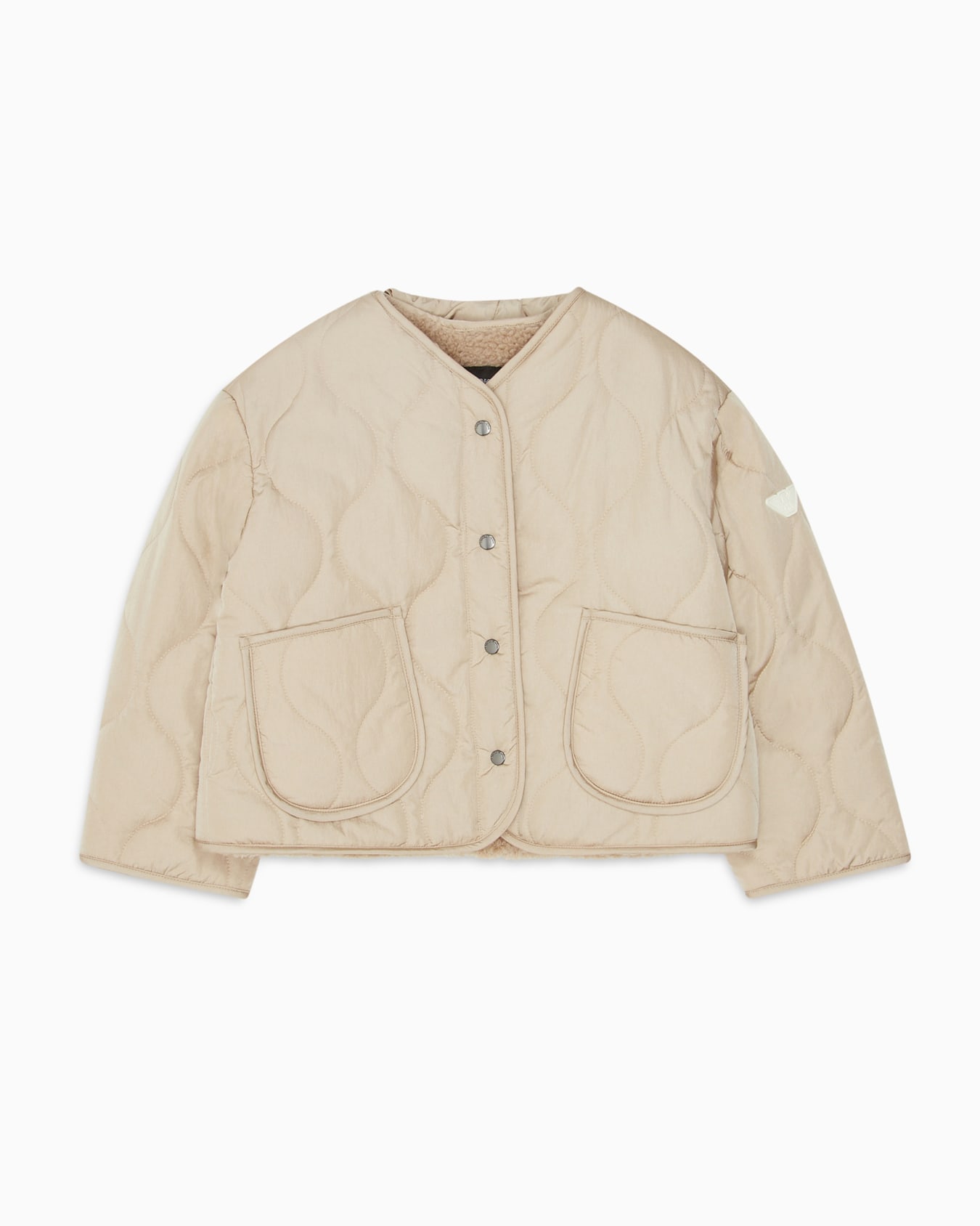 Quilted blouson with teddy-effect lining Slide 0