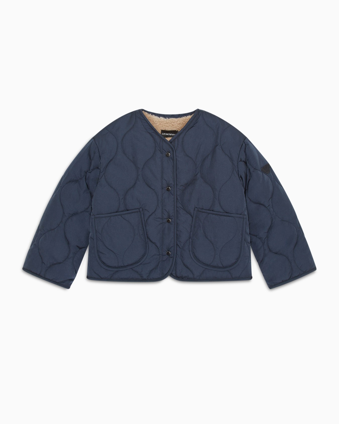 Quilted blouson with teddy-effect lining Slide 0