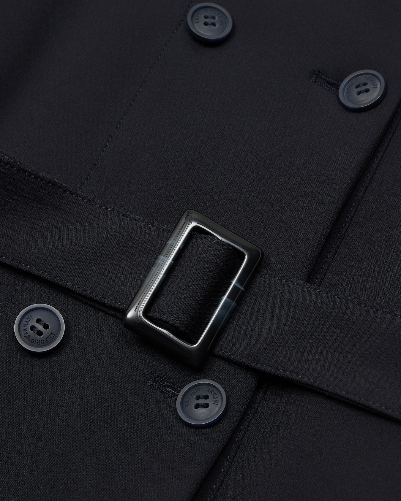 Double-breasted soft-touch nylon trench coat Slide 1