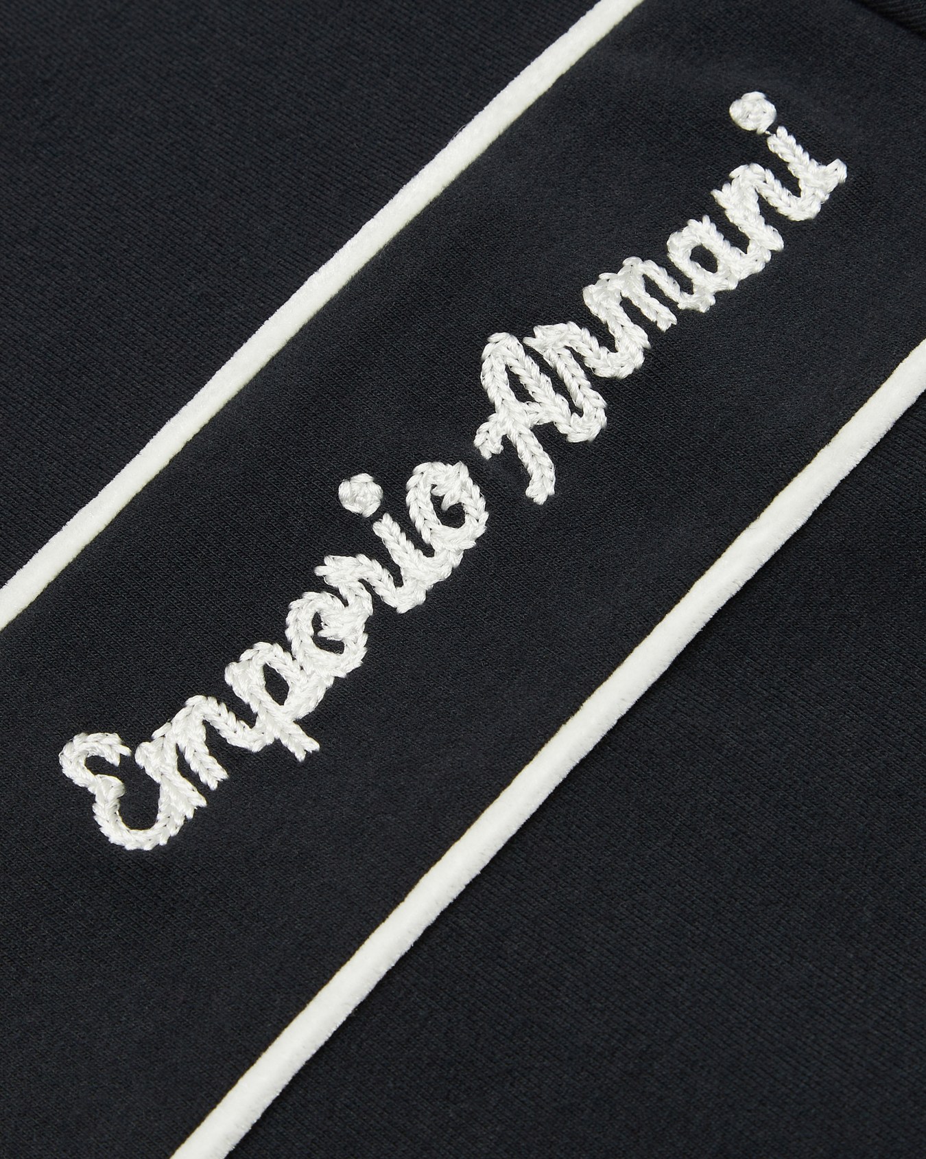Comfort-fit jersey T-shirt with piping and logo embroidery Slide 1