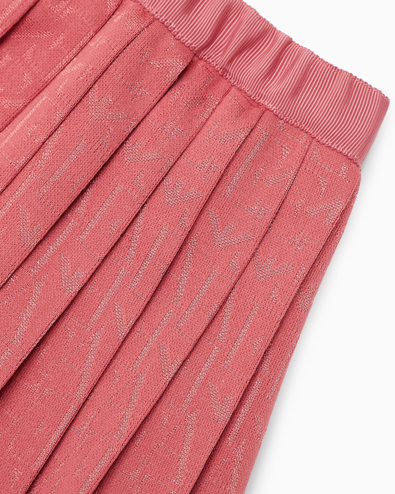 Jupe plissée avec inscription logo jacquard all over Diapositive 1