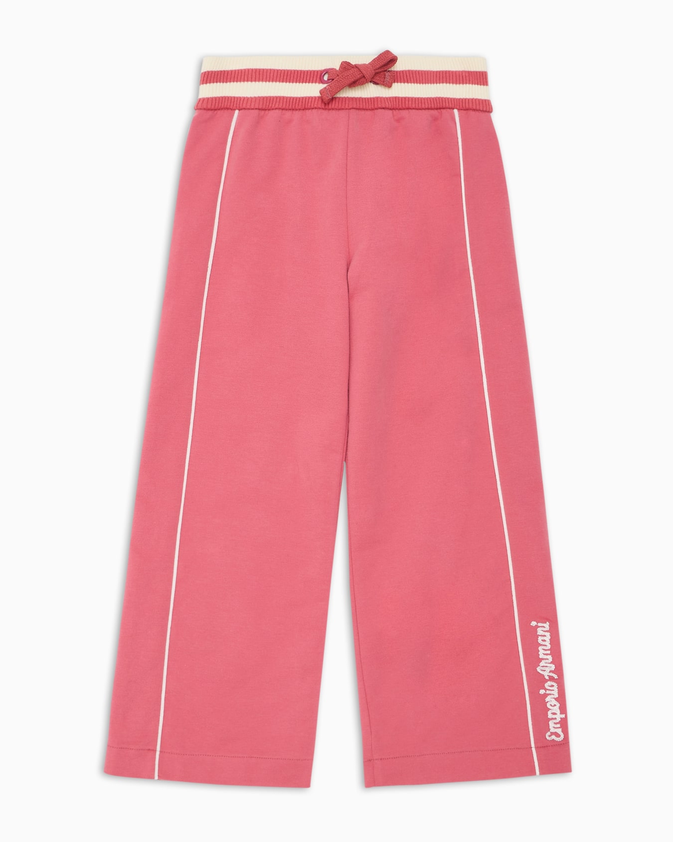 Jersey modal drawstring trousers with piping Slide 0