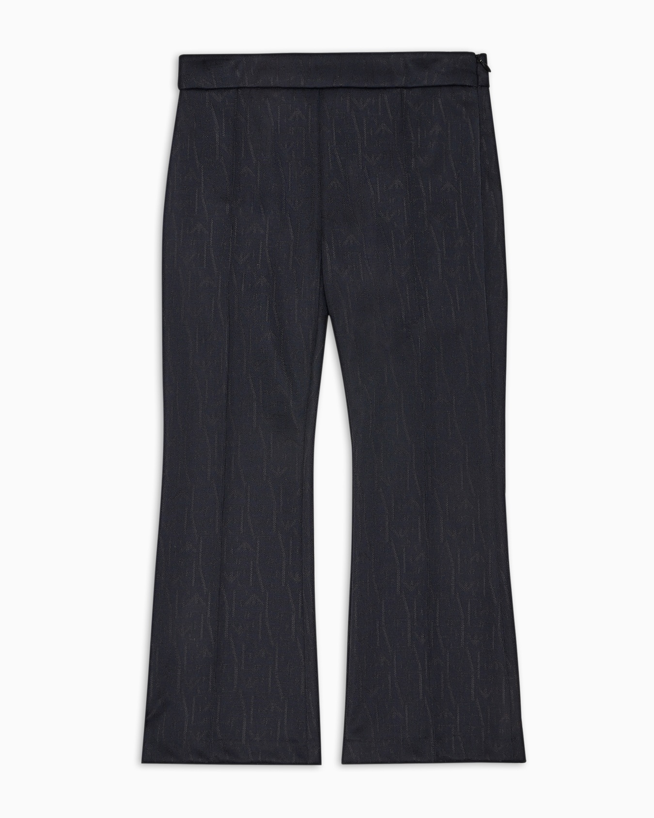 Flared-hem trousers with all-over jacquard logo lettering Slide 0