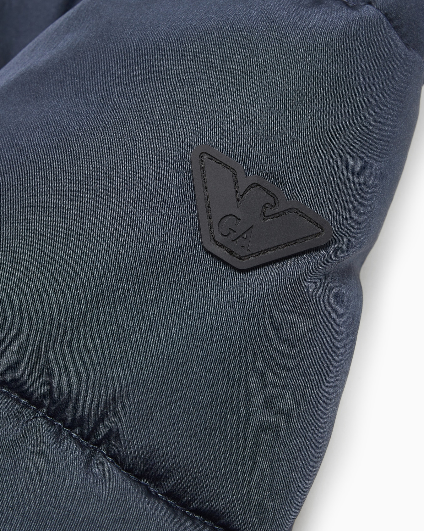 ASV jacket with hood and zip in lightweight quilted nylon with recycled padding Slide 1