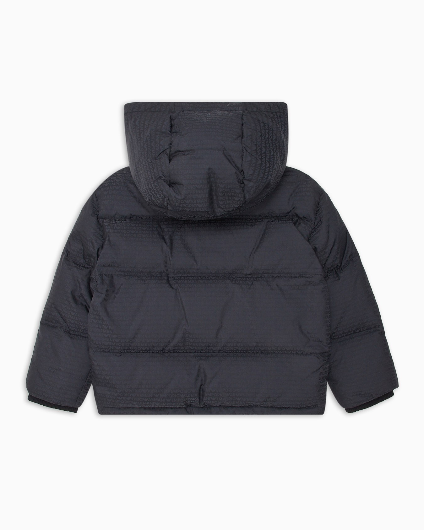 ASV nylon puffer jacket with logo lettering, hood and recycled down Slide 2