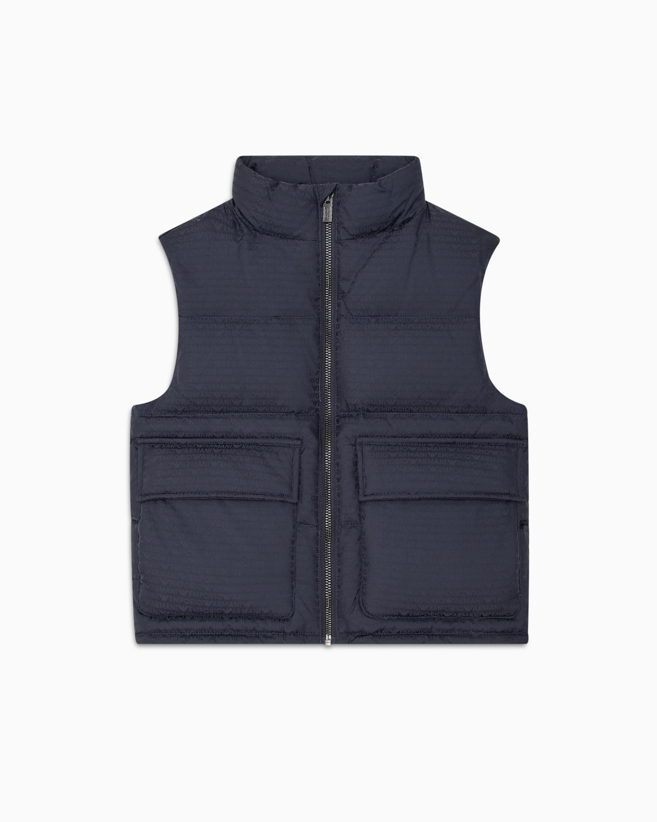 ASV sleeveless nylon puffer jacket with logo lettering and recycled down Slide 0