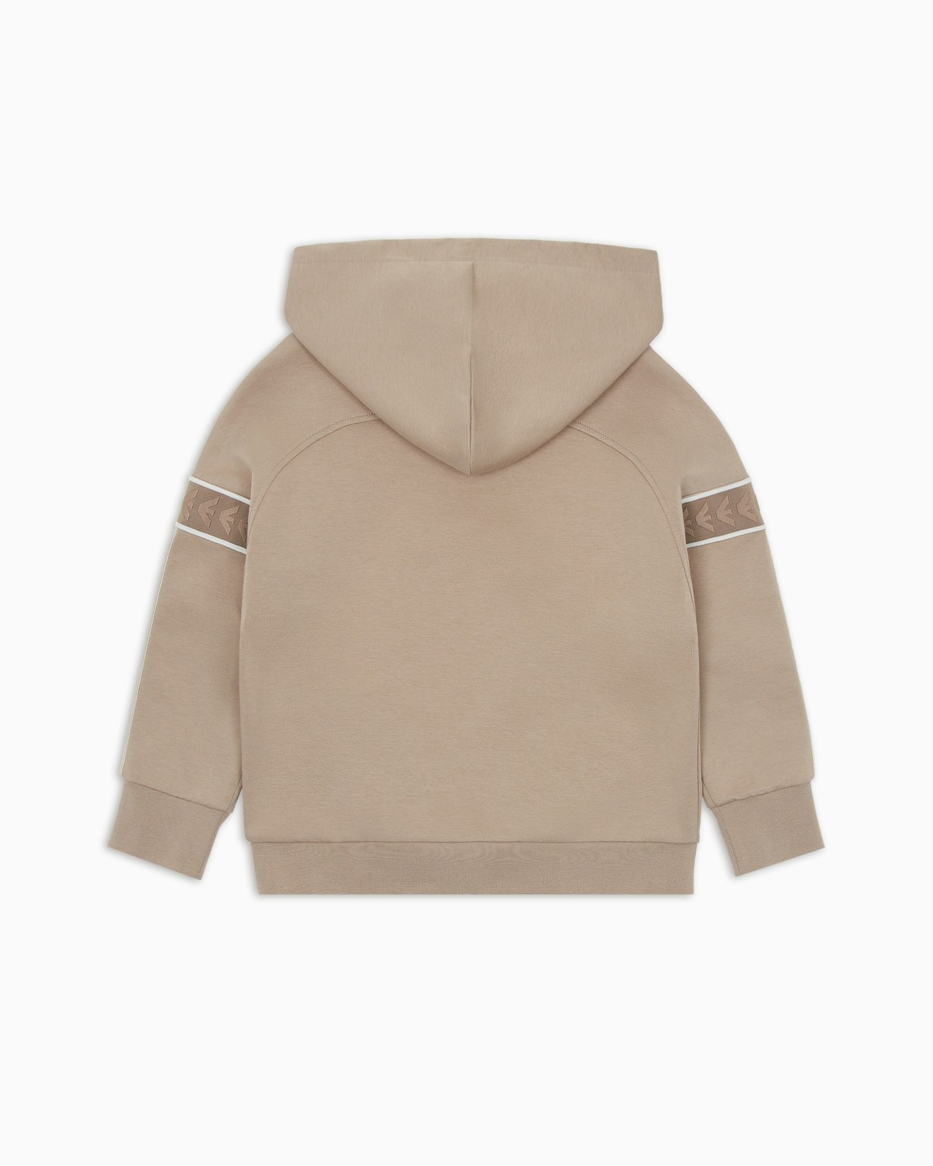 Oversized-fit hooded sweatshirt in double jersey with logo tape Slide 2