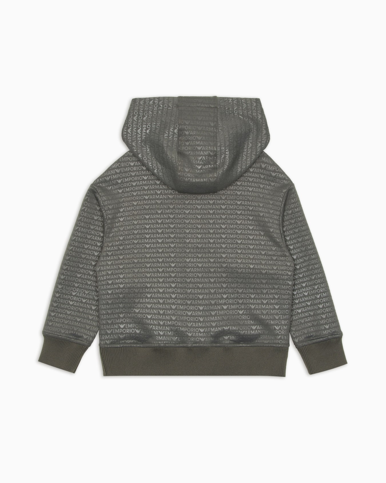 Oversized-fit hooded sweatshirt in jersey with press studs and all-over logo lettering Slide 2