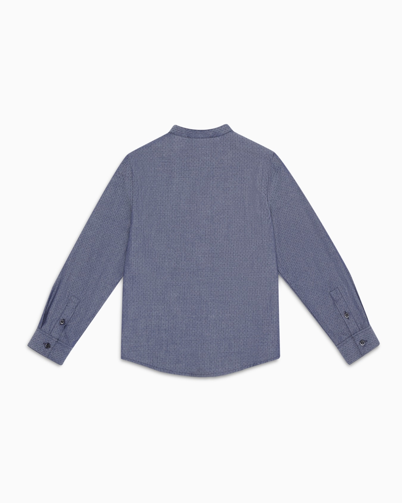 Micro-textured cotton shirt with guru collar Slide 1