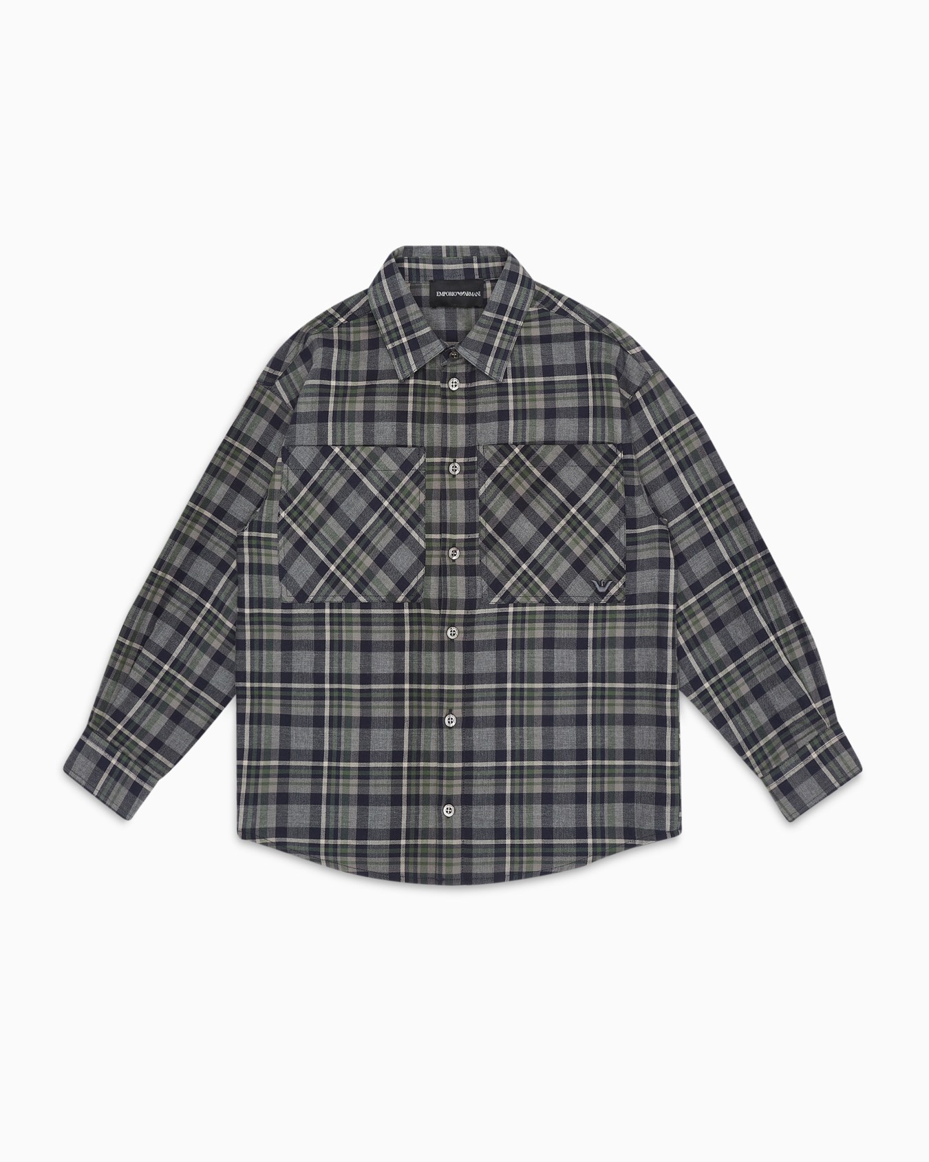 Camisa de franela con fantasía madrás Diapositiva 0