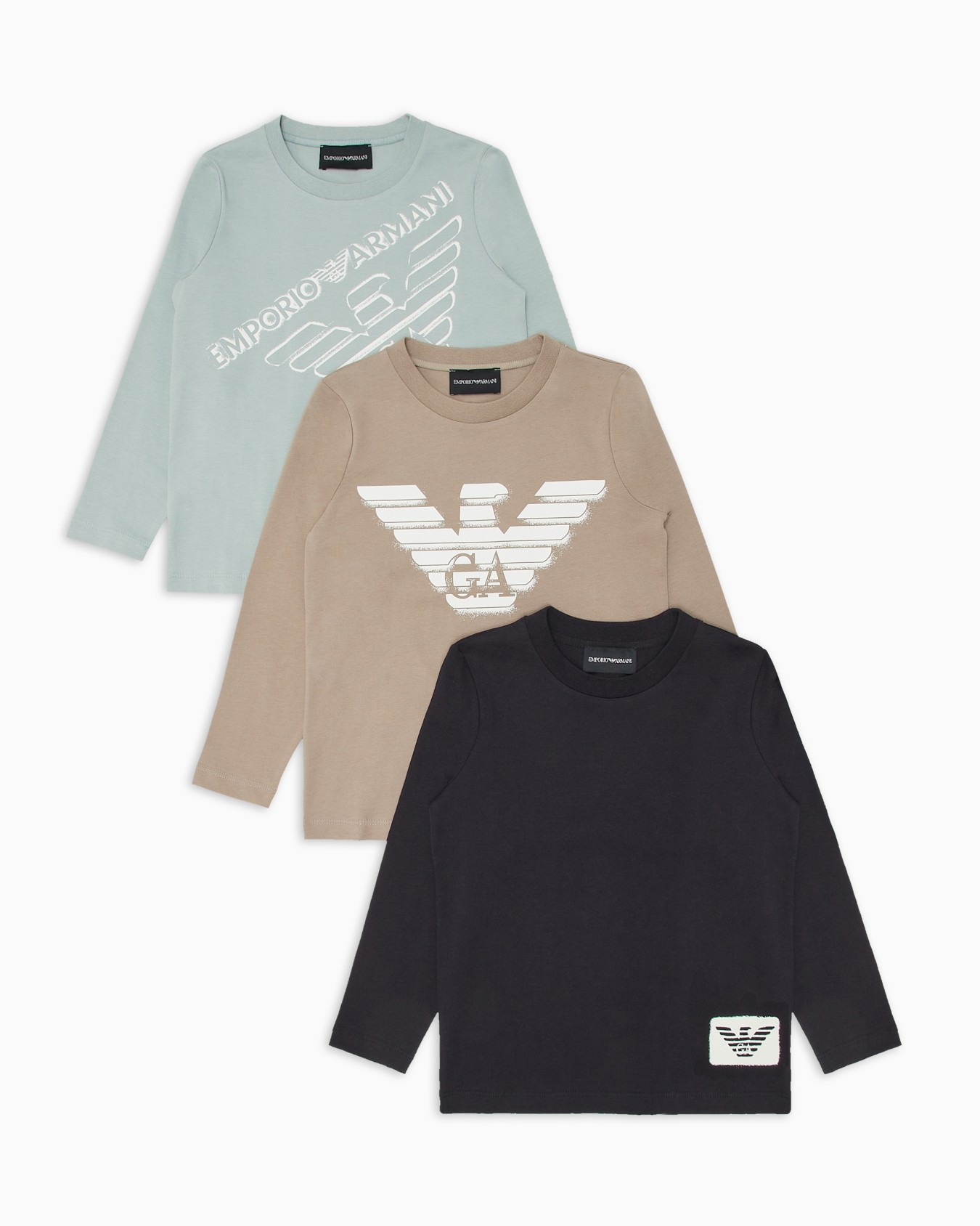 Three-pack of ASV eagle-print jersey tops Slide 0