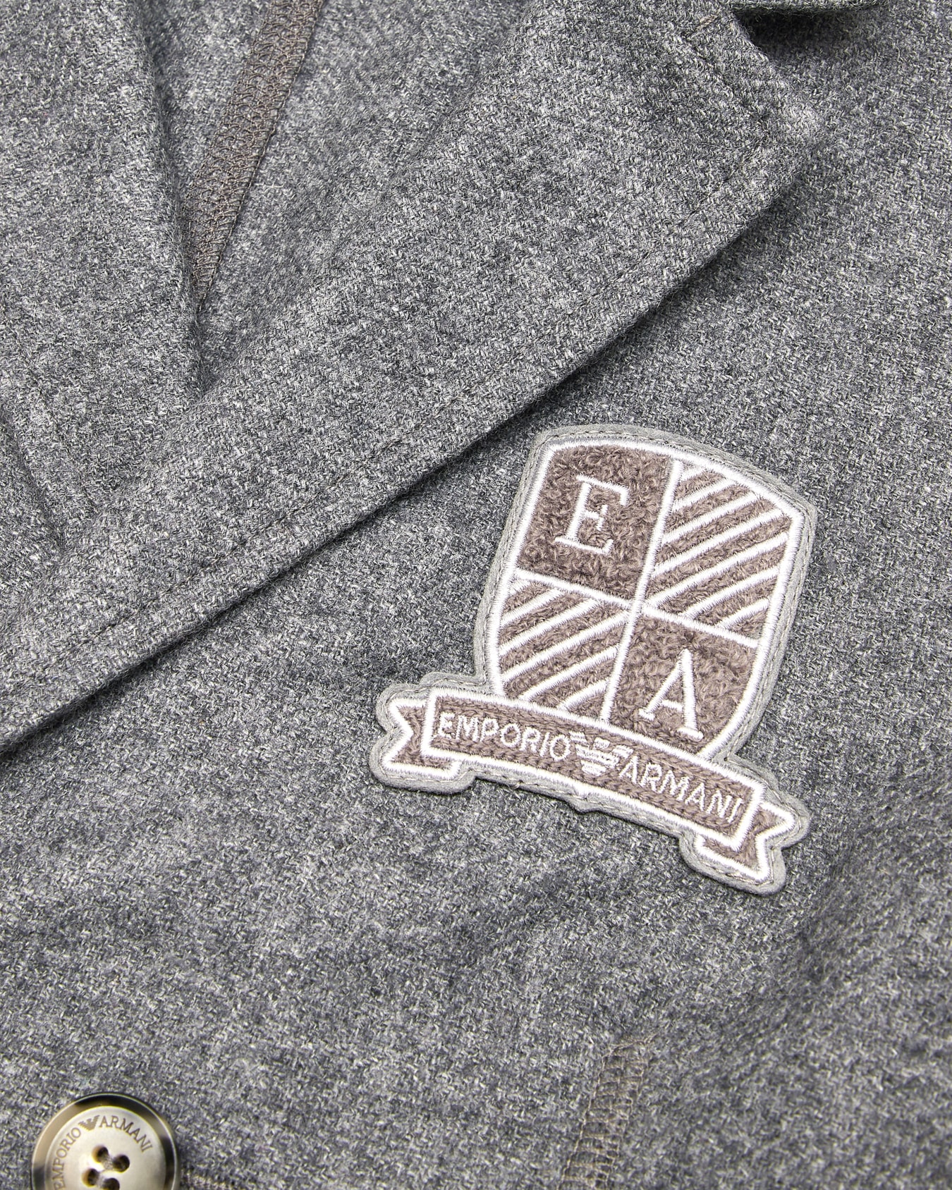 Veste croisée en mélange de laine avec écusson blason du logo Diapositive 1