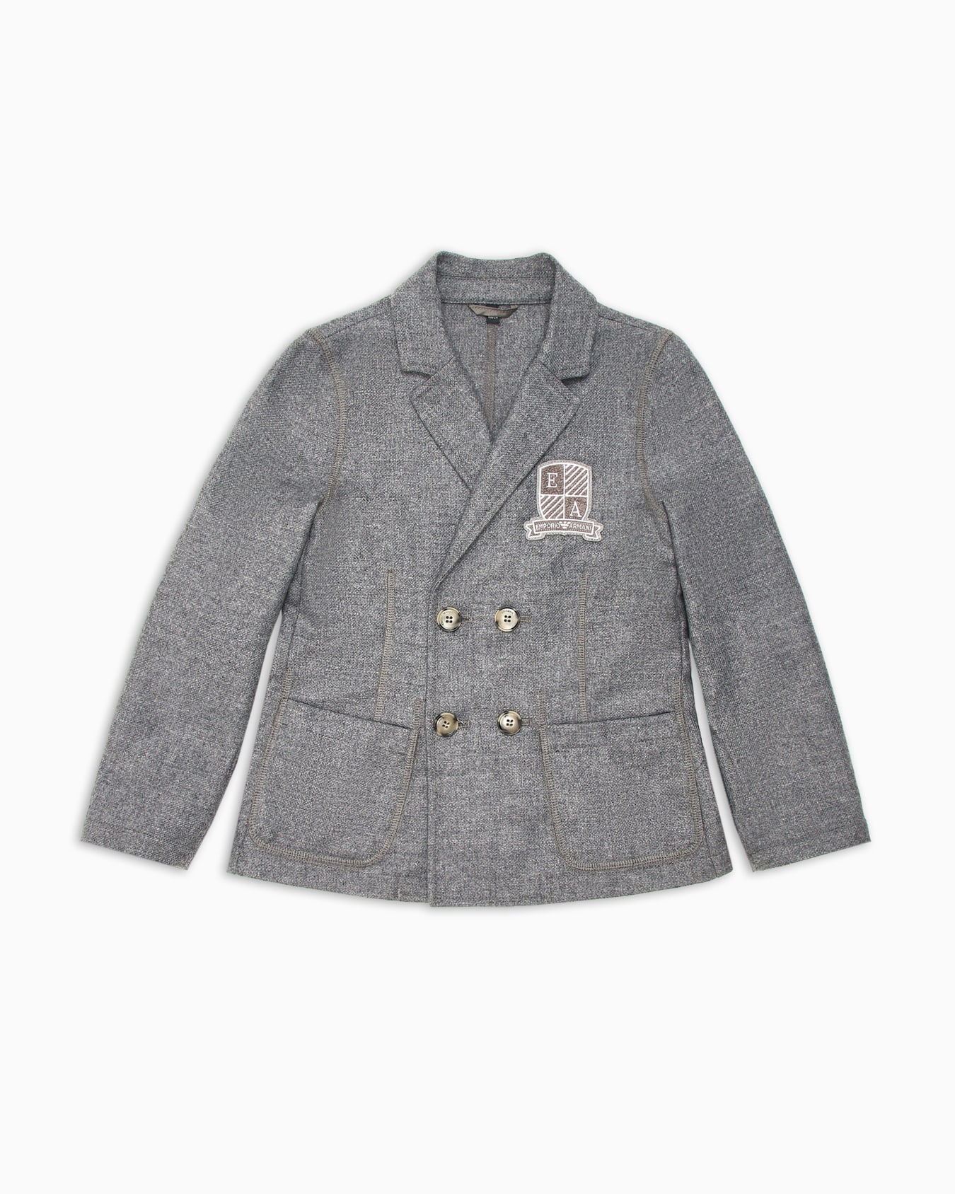 Veste croisée en mélange de laine avec écusson blason du logo Diapositive 0