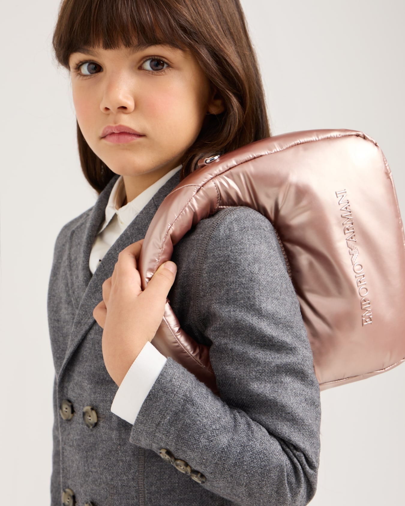 Veste croisée en mélange de laine avec écusson blason du logo Diapositive 6