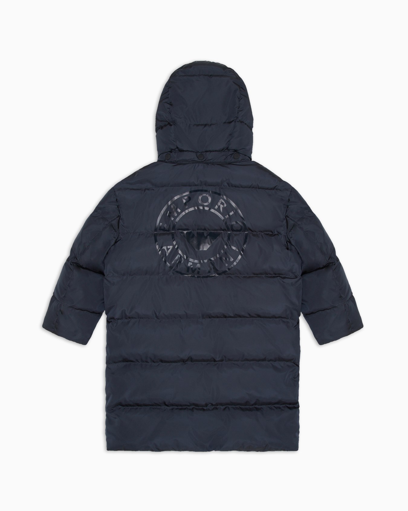 ASV long, quilted-nylon puffer jacket with recycled down and logo print Slide 2