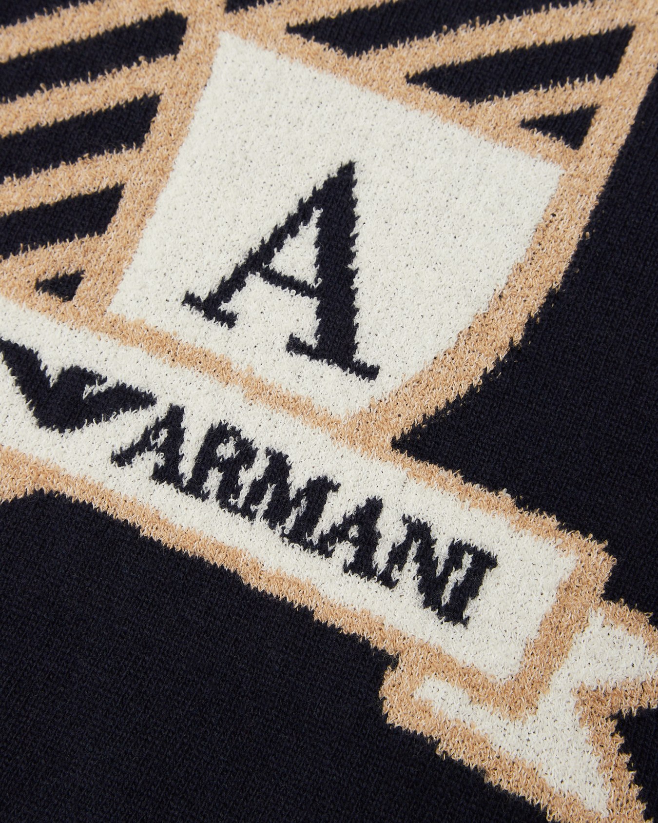 Virgin wool-blend jumper with jacquard logo crest Slide 1