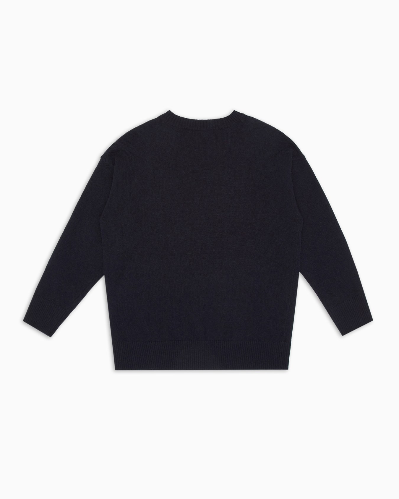 Virgin wool-blend jumper with jacquard logo crest Slide 2