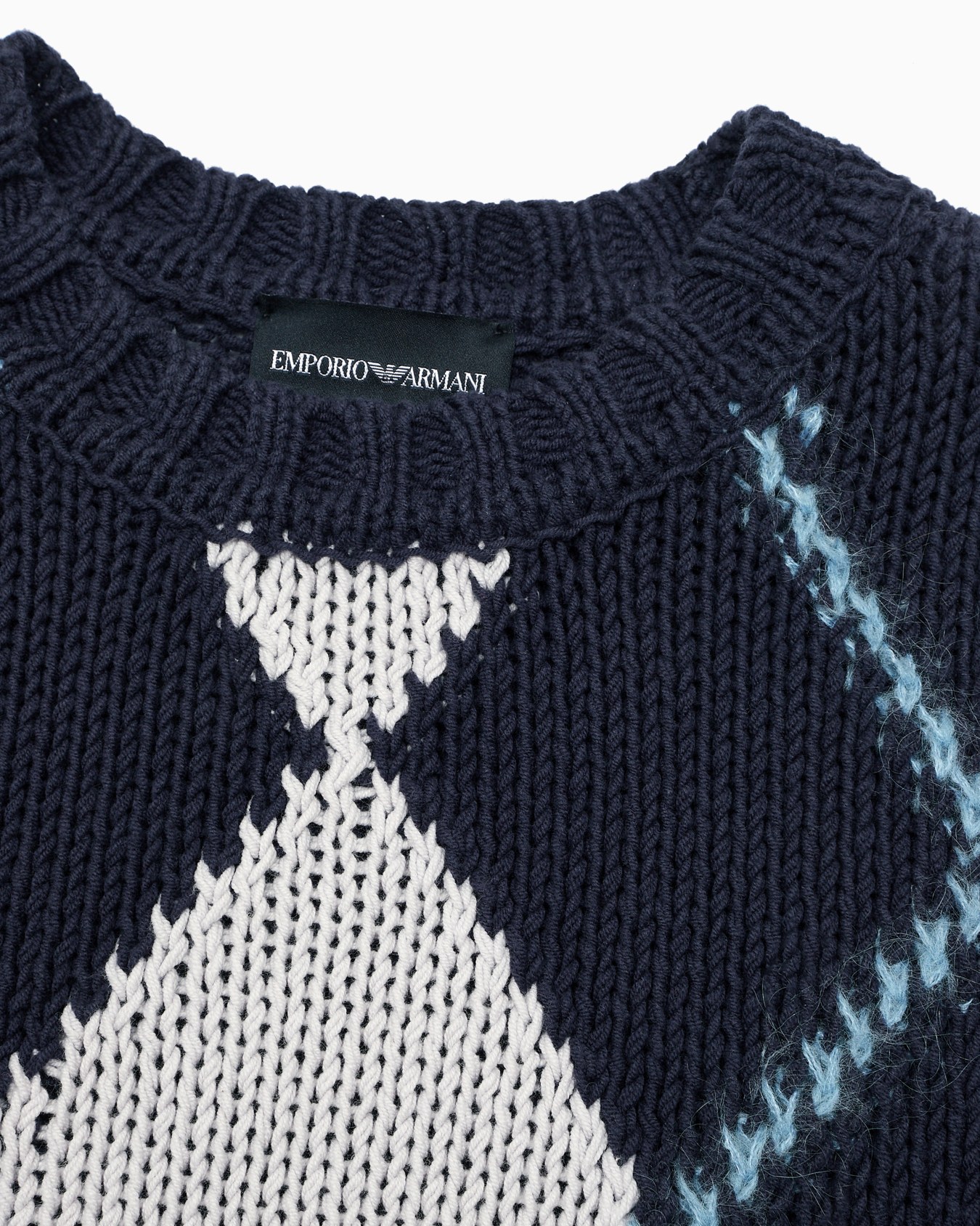 Pullover aus Baumwollmischung mit Maxi-Rautenmuster Folie 1