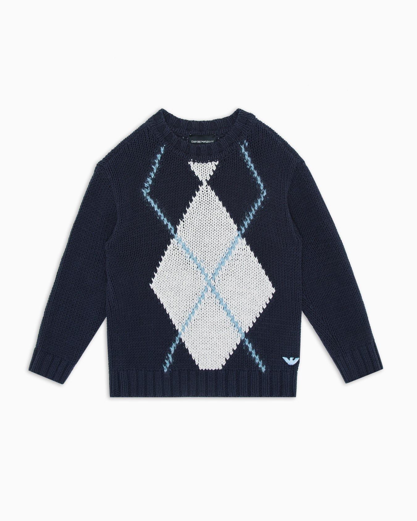 Pullover aus Baumwollmischung mit Maxi-Rautenmuster Folie 0