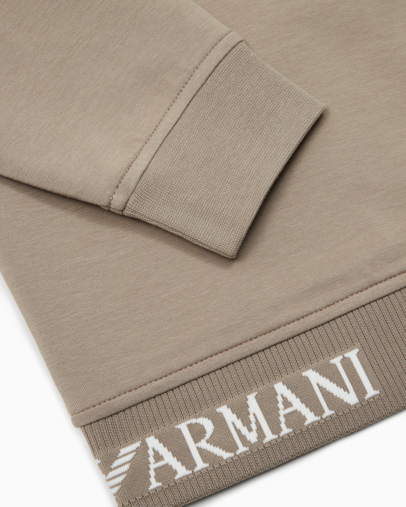 Comfort-fit, double-jersey sweatshirt with jacquard logo Slide 1