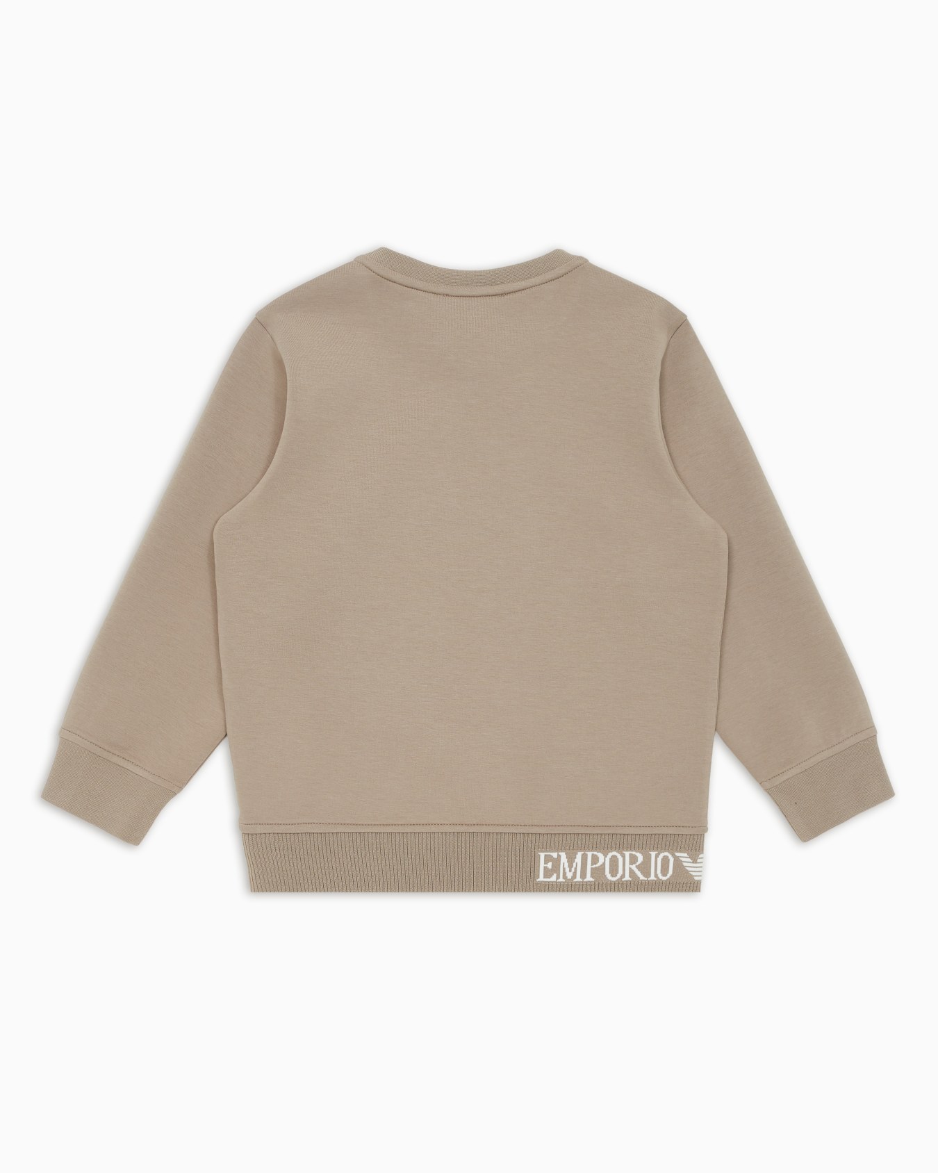 Comfort-fit, double-jersey sweatshirt with jacquard logo Slide 2