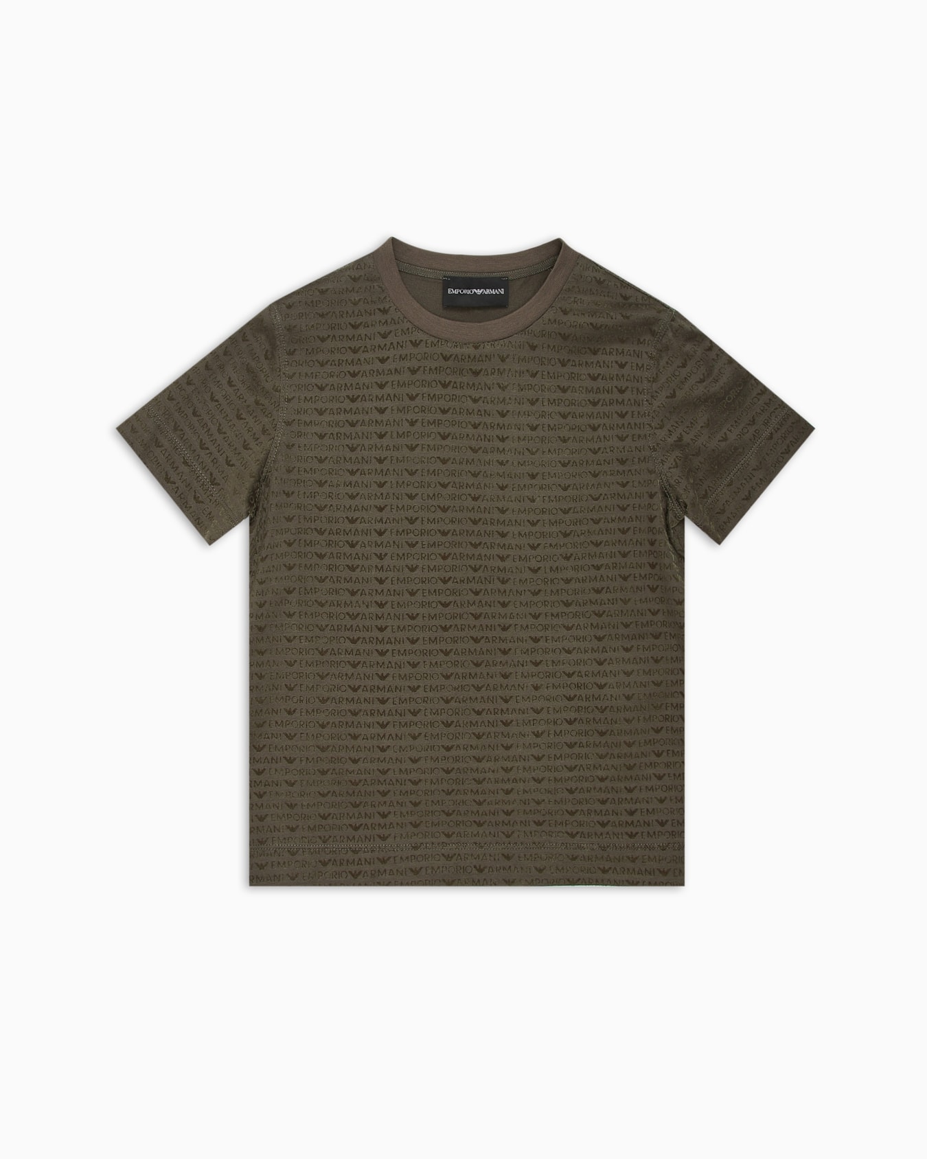 T-shirt en jersey de mélange lyocell avec logo floqué all over  Diapositive 0