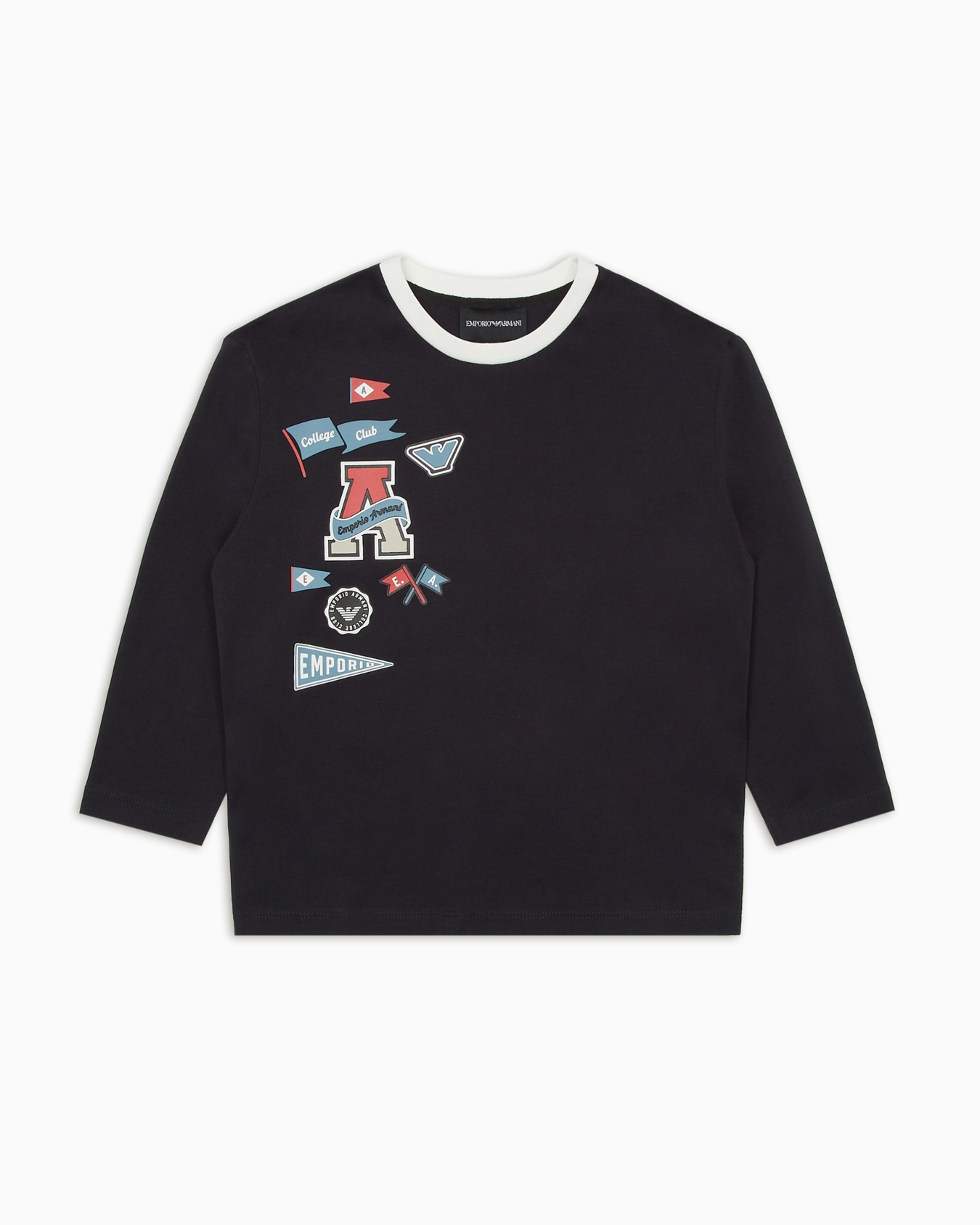 Jersey de corte ancho en punto con logotipo estilo universitario estampado ASV Diapositiva 0
