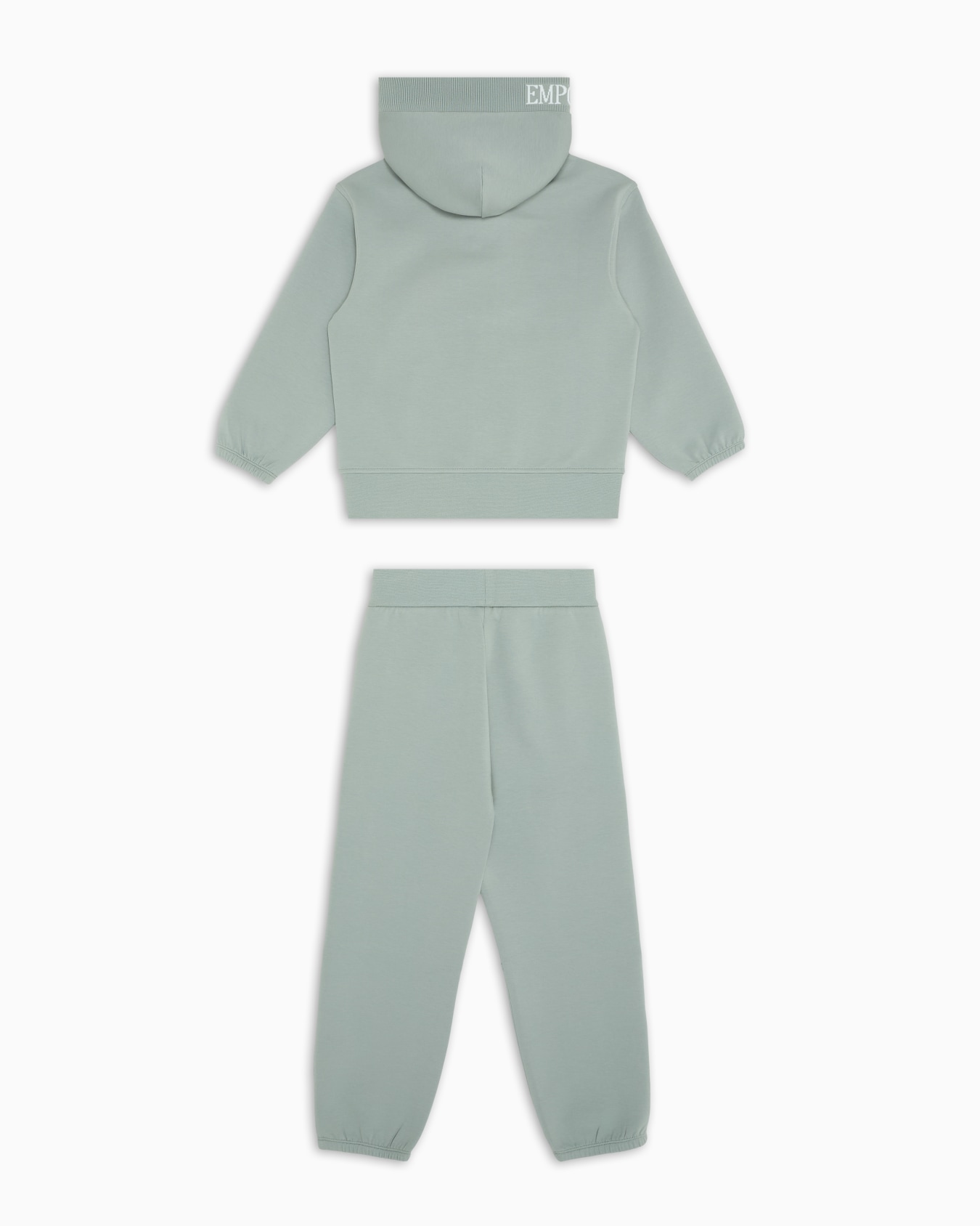 Survêtement de coupe confortable avec sweat-shirt à capuche en jersey double avec fermeture zippée et logo en jacquard Diapositive 2