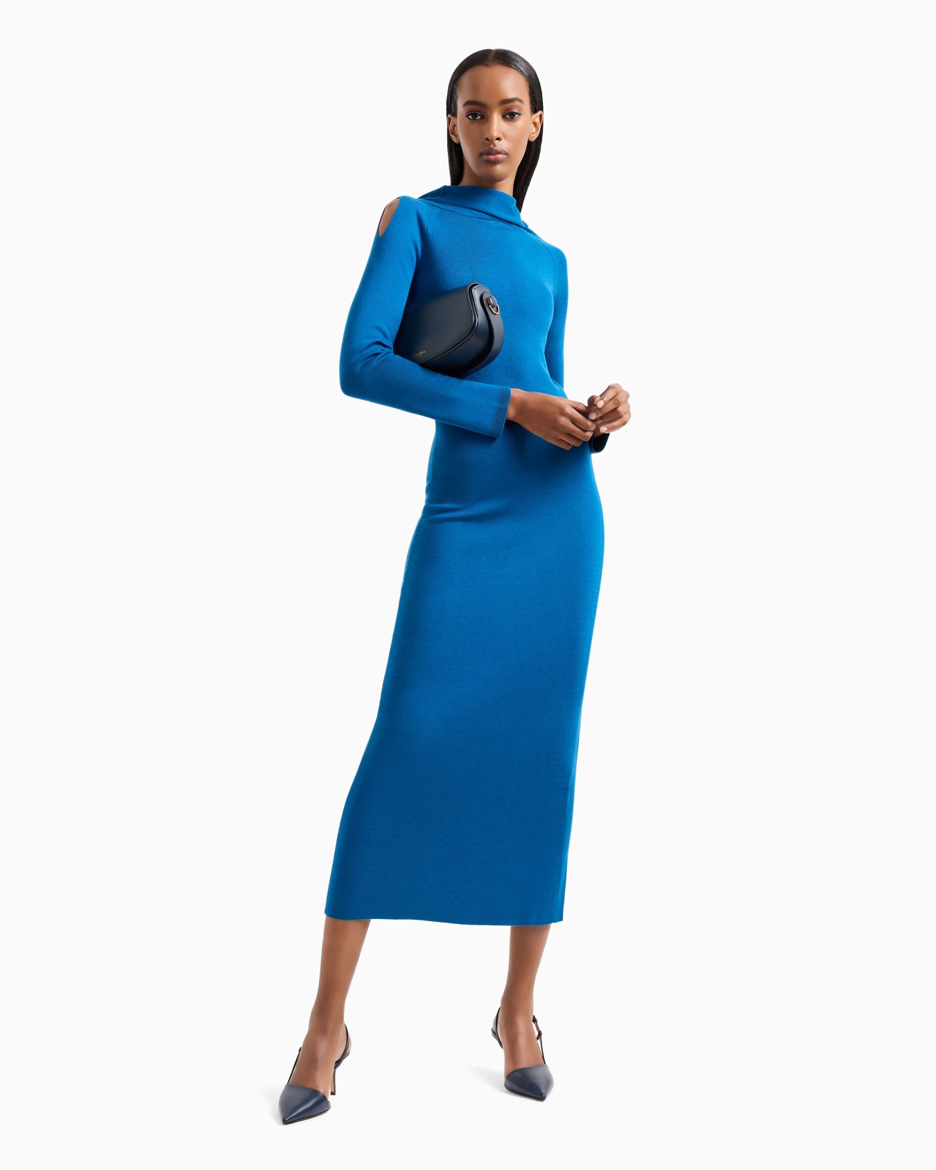 Midikleid aus Viskose und Wolle Folie 3