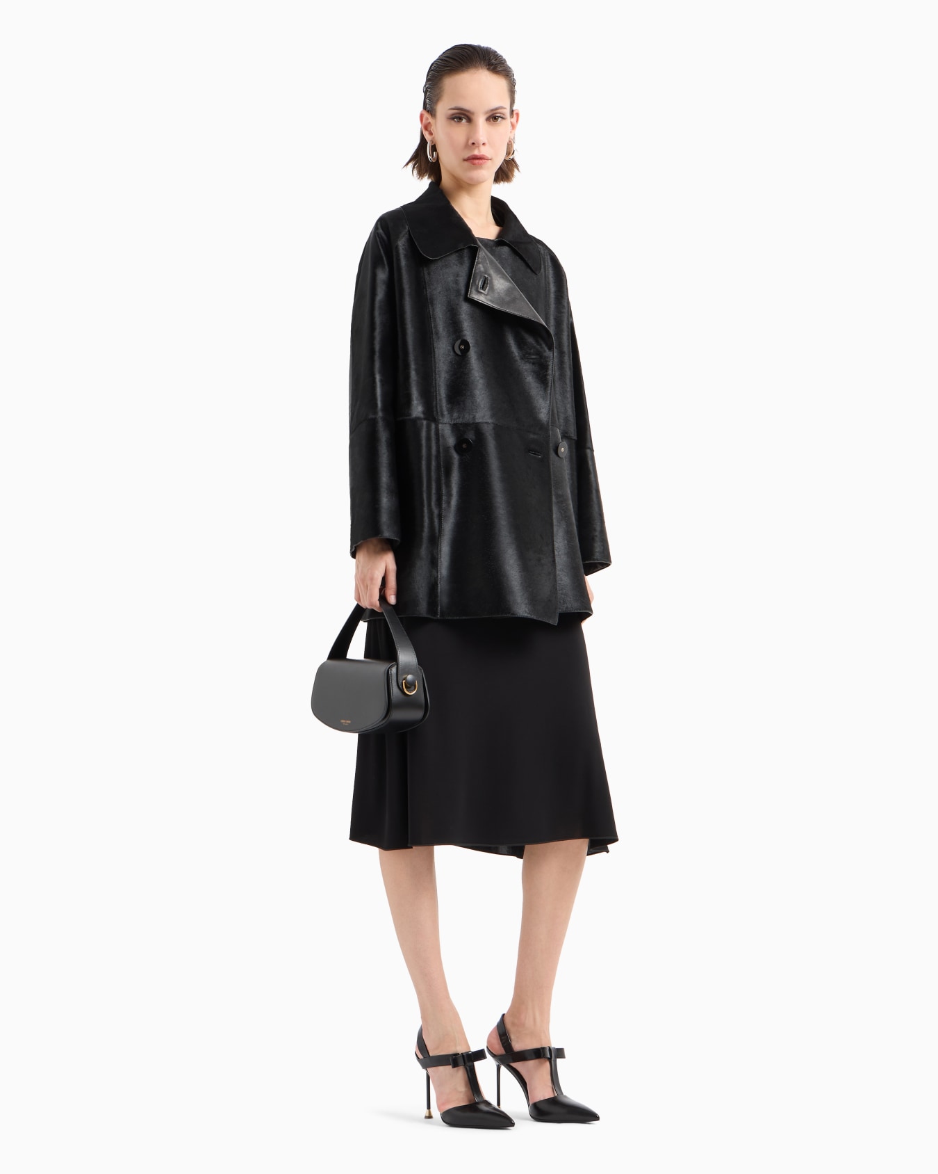 ASV crêpe-feel viscose-jersey midi dress Slide 3