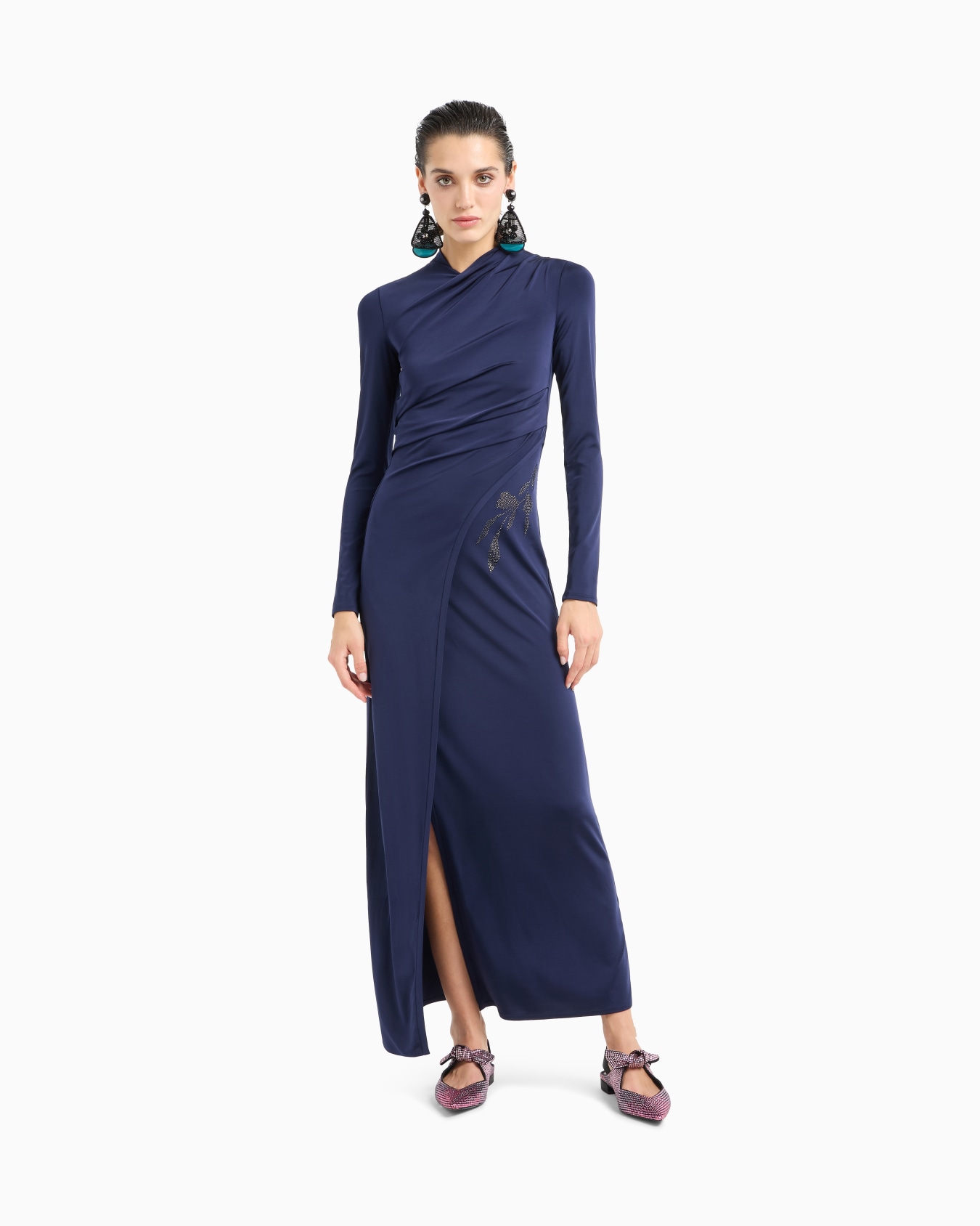 Robe longue en jersey de viscose stretch avec strass ASV Diapositive 3