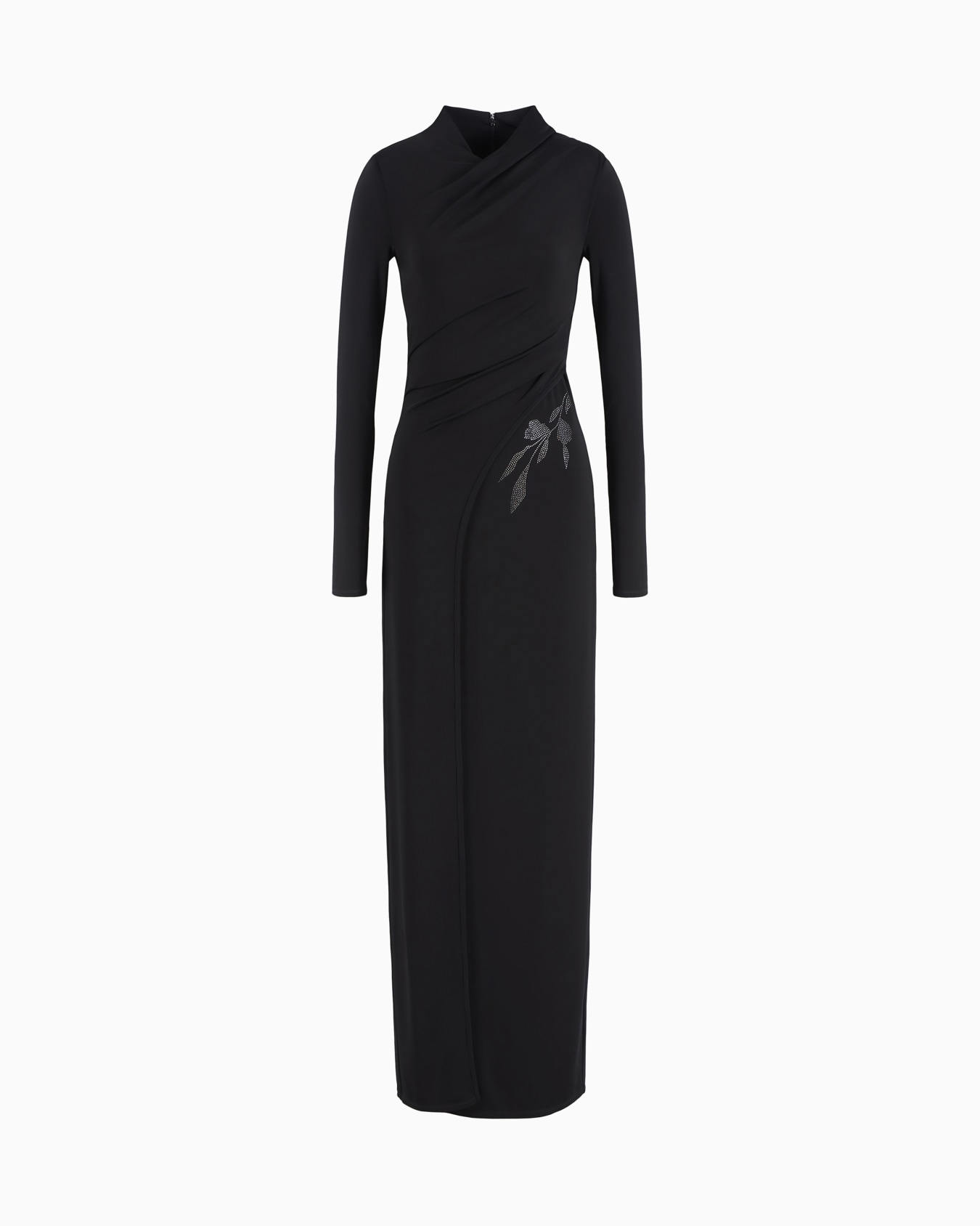 ASV long dress in stretch viscose jersey with rhinestones Slide 0