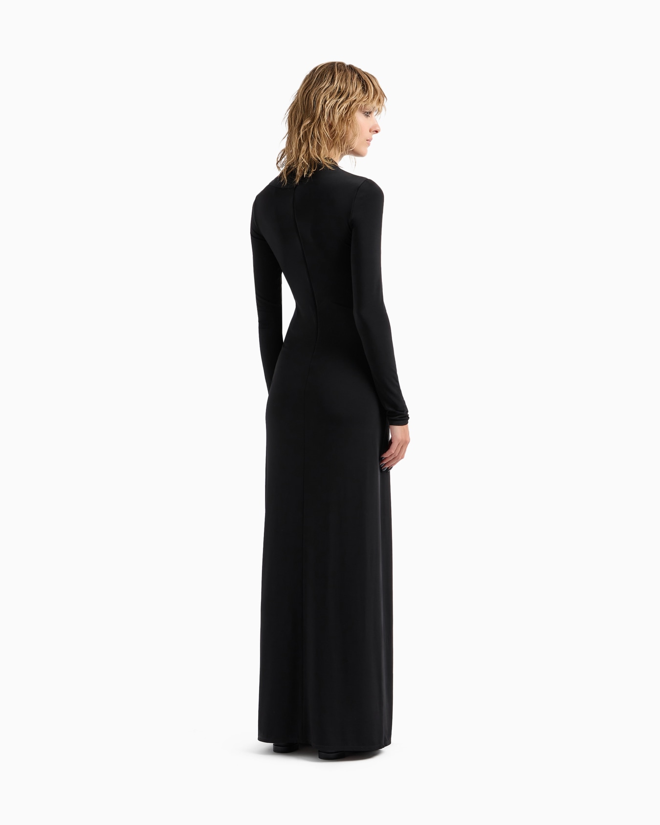 ASV long dress in stretch viscose jersey with rhinestones Slide 3