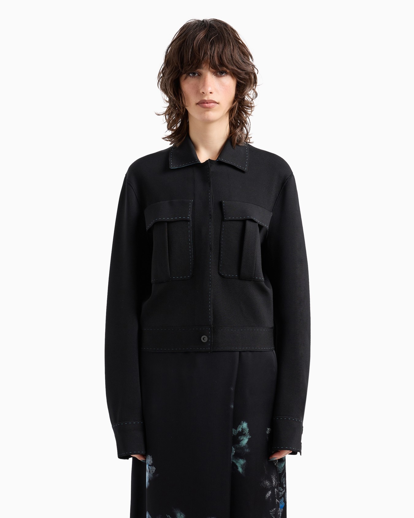 Blouson en mélange de soie et de viscose Diapositive 2