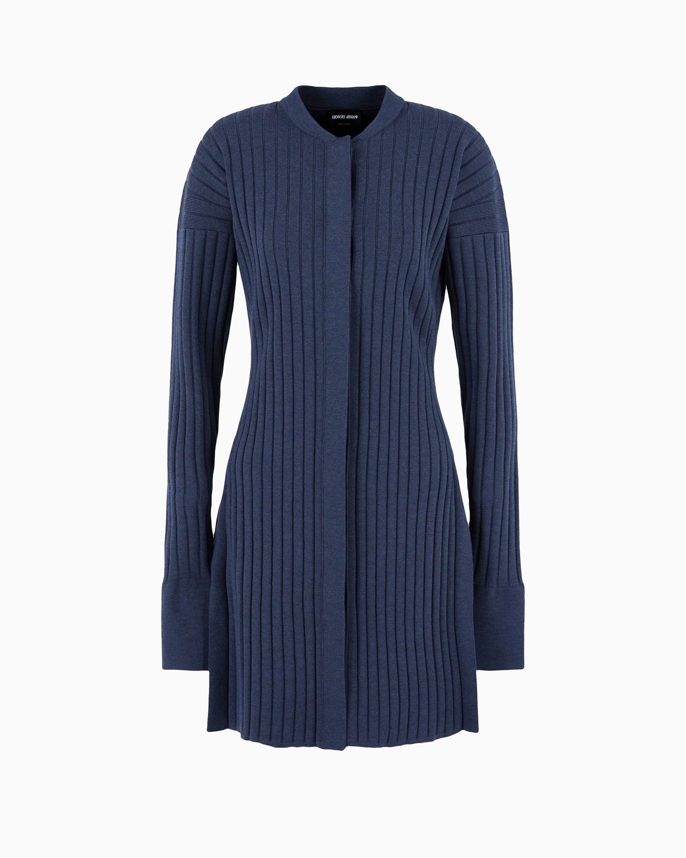 Long, ribbed wool cardigan Slide 0