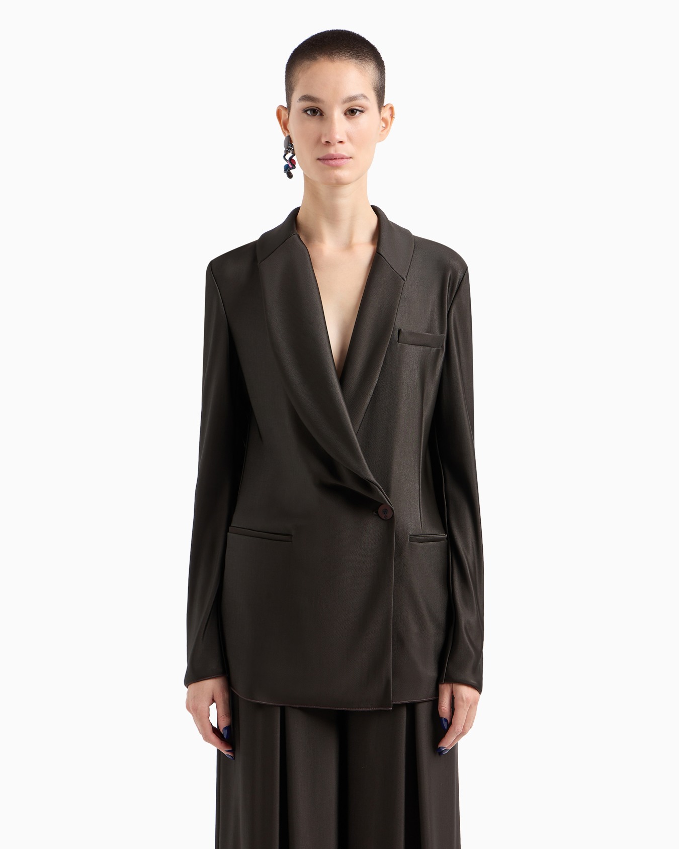 ASV single-breasted jacket in double viscose jersey Slide 2