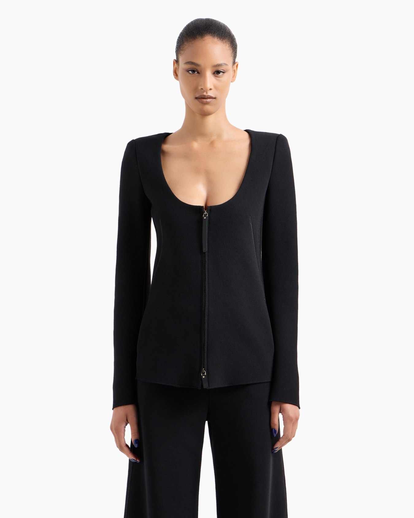 ASV single-breasted jacket in virgin wool-blend double jersey Slide 2
