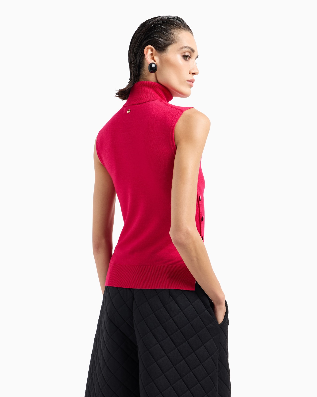 Virgin wool mock-neck top Slide 2
