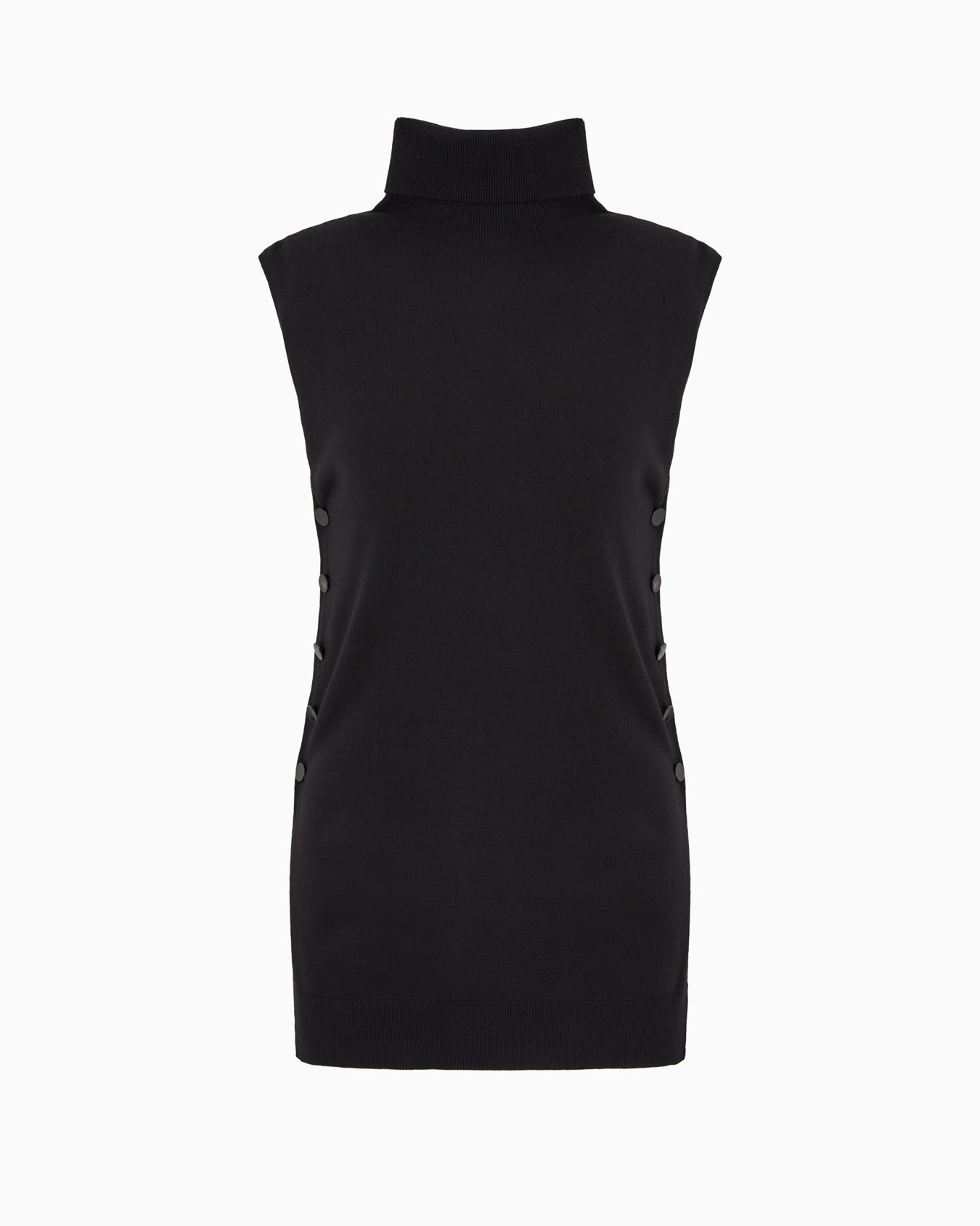 Top con cuello chimenea de lana virgen Diapositiva 0