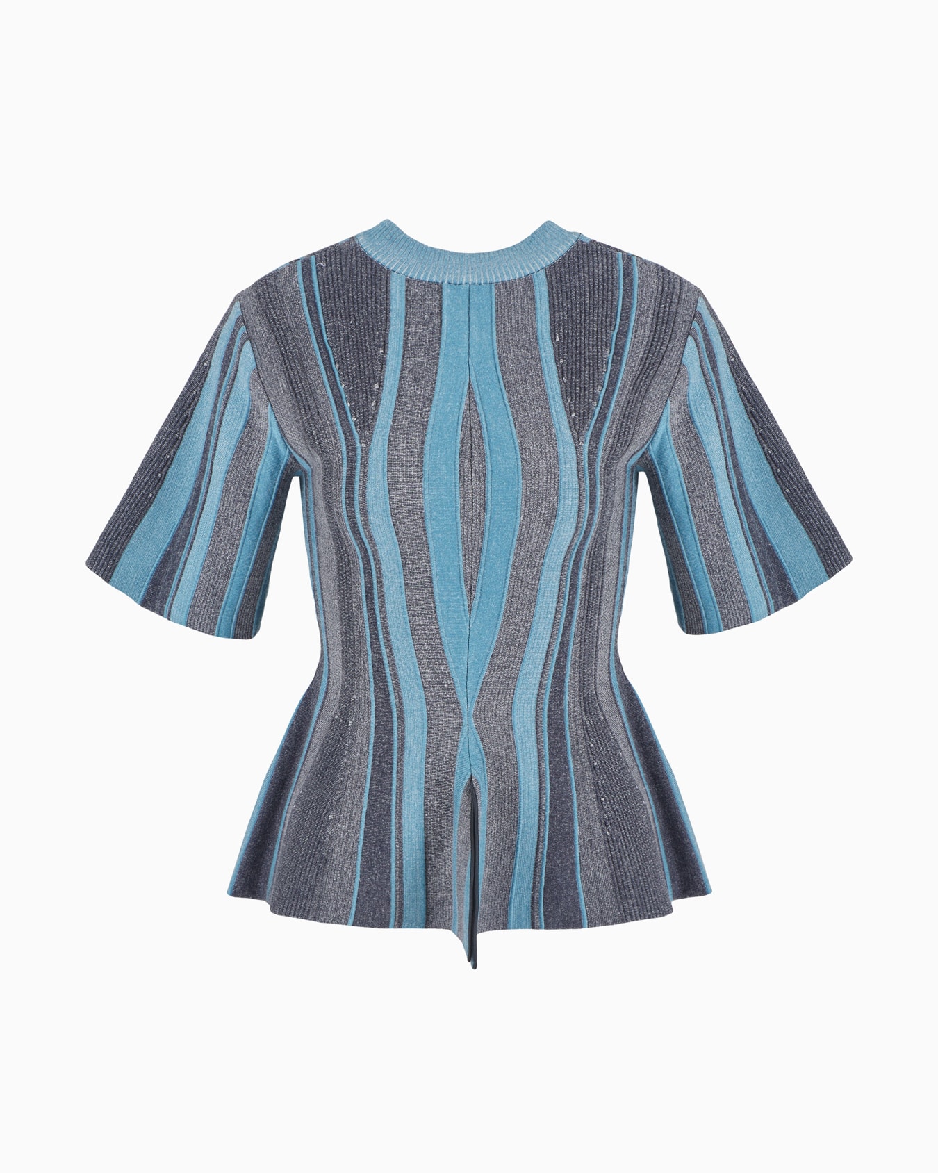 Jacquard viscose blend knit blouse Slide 0