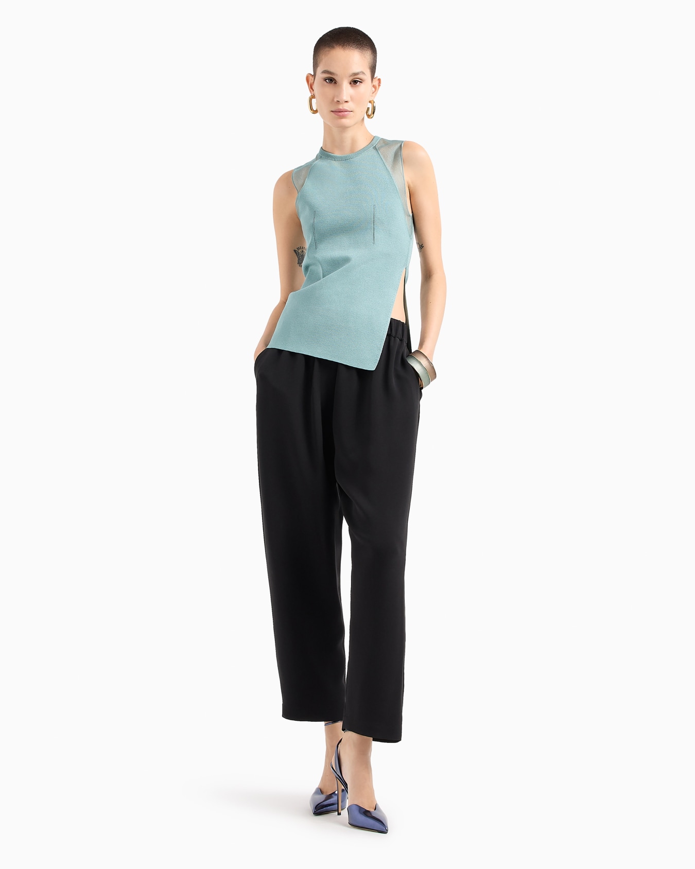 Stretch viscose-blend knit top Slide 4