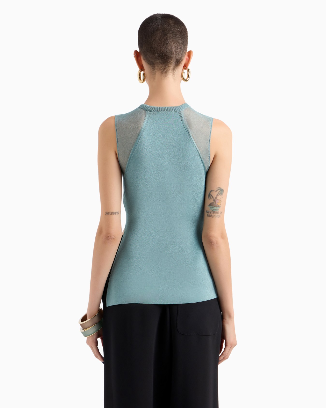 Stretch viscose-blend knit top Slide 3