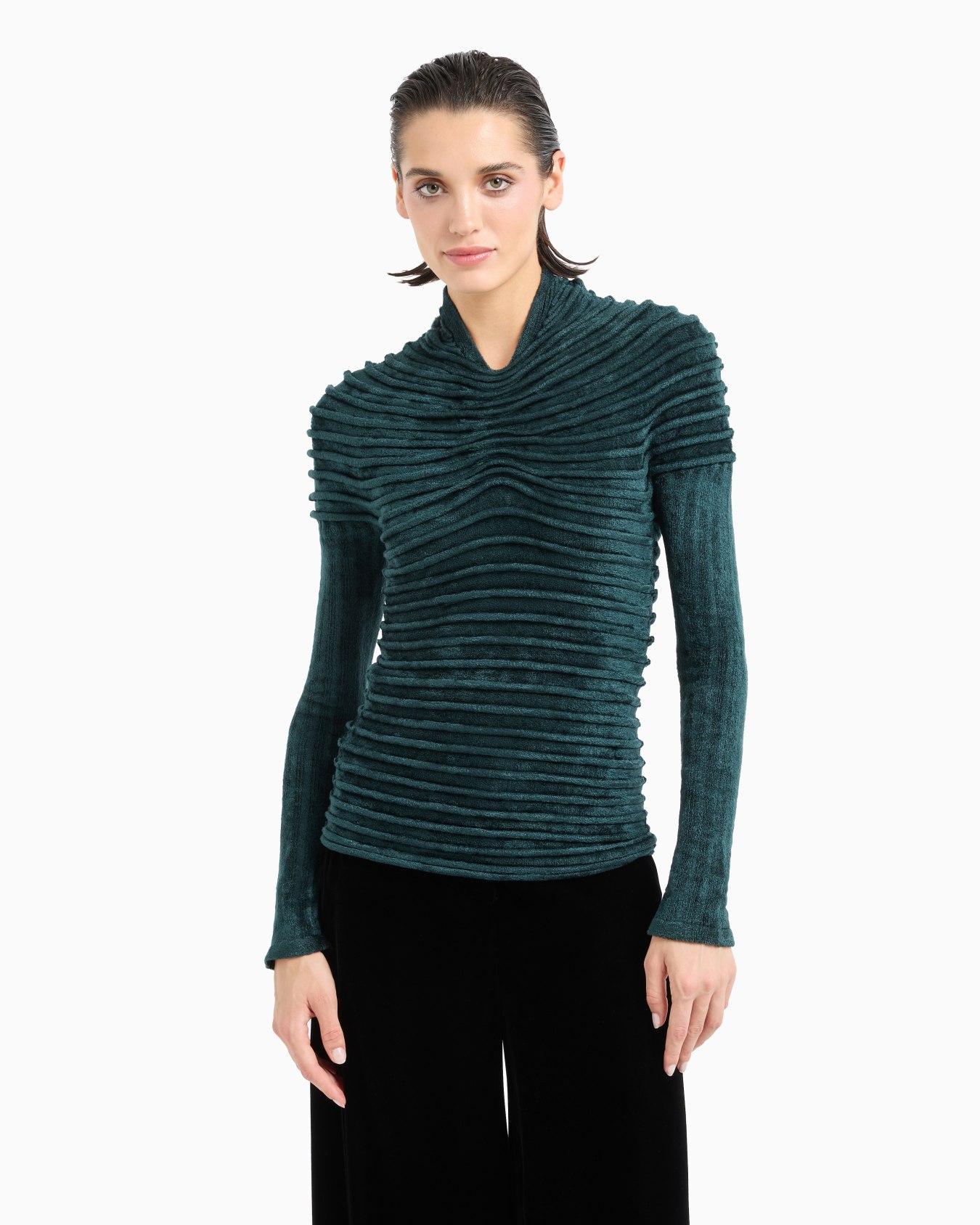 Pullover mit langen Ärmeln aus Chenille Folie 1