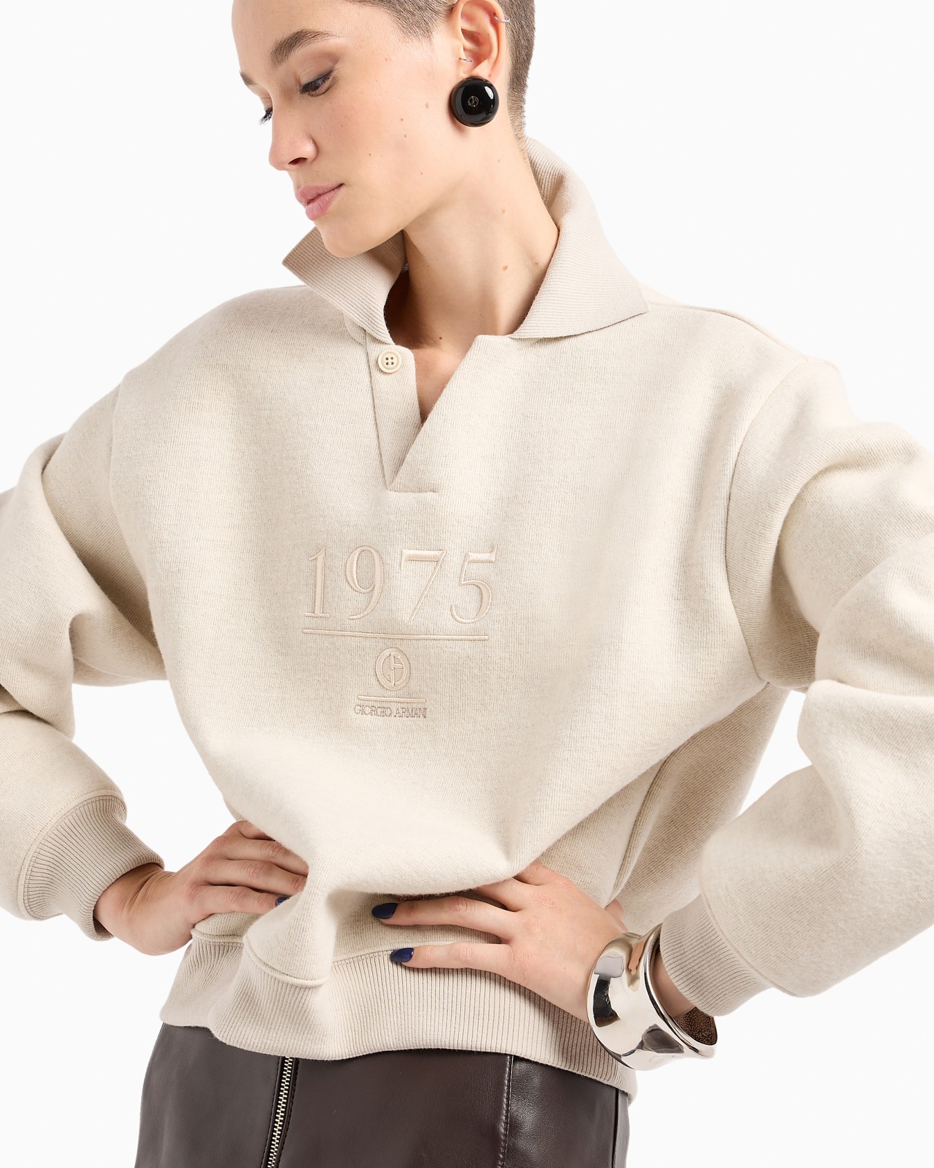Cashmere and wool blend double-jersey sweatshirt Slide 6