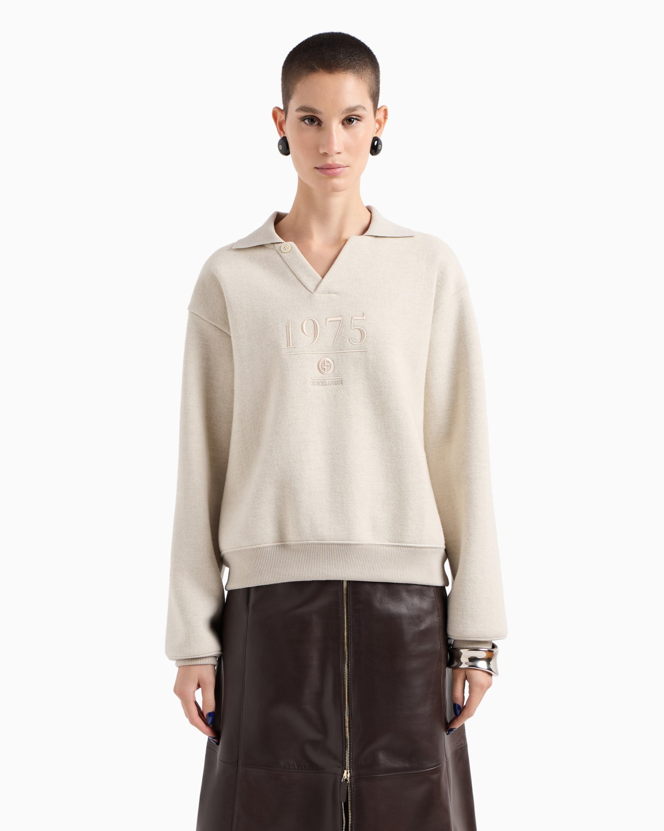 Cashmere and wool blend double-jersey sweatshirt Slide 2