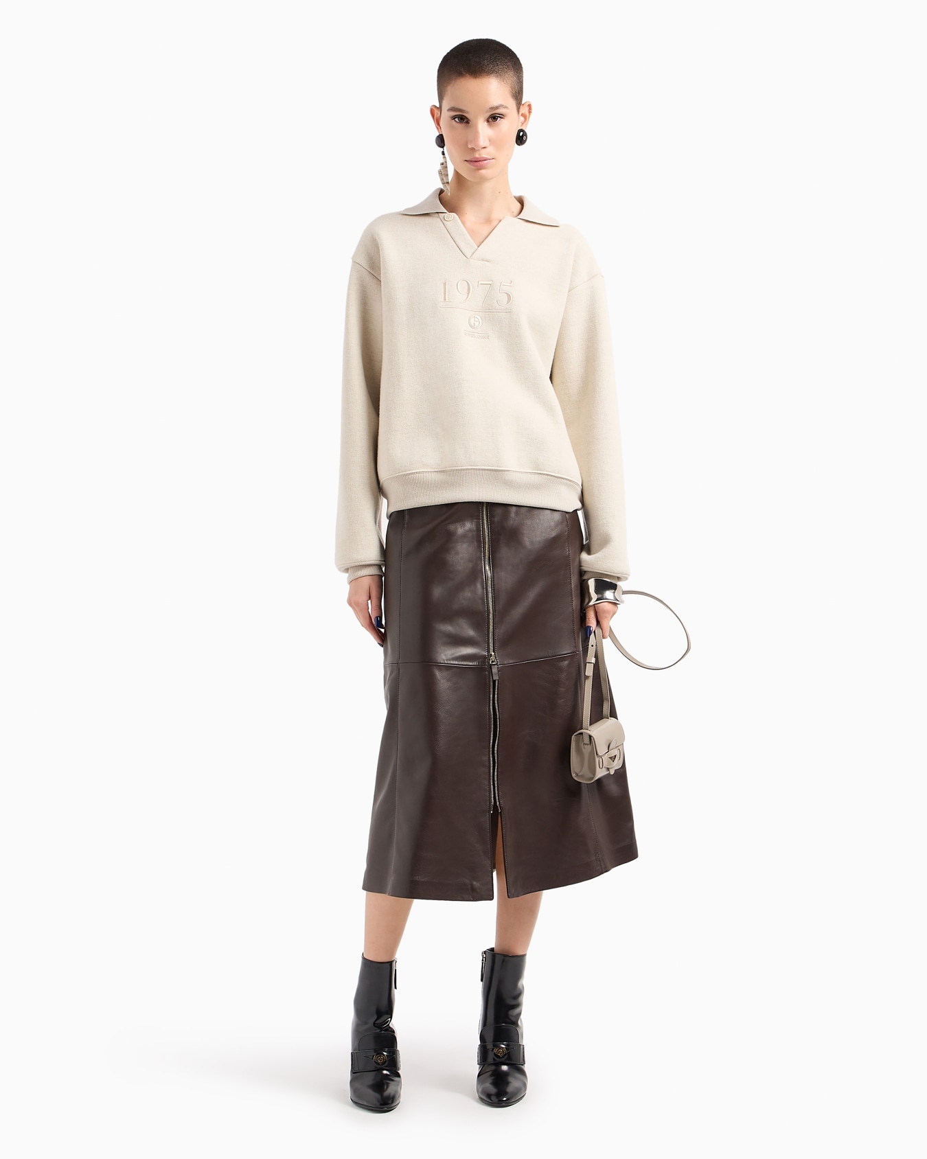 Cashmere and wool blend double-jersey sweatshirt Slide 4