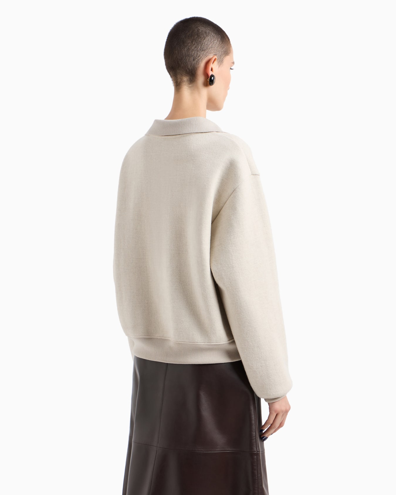 Cashmere and wool blend double-jersey sweatshirt Slide 3