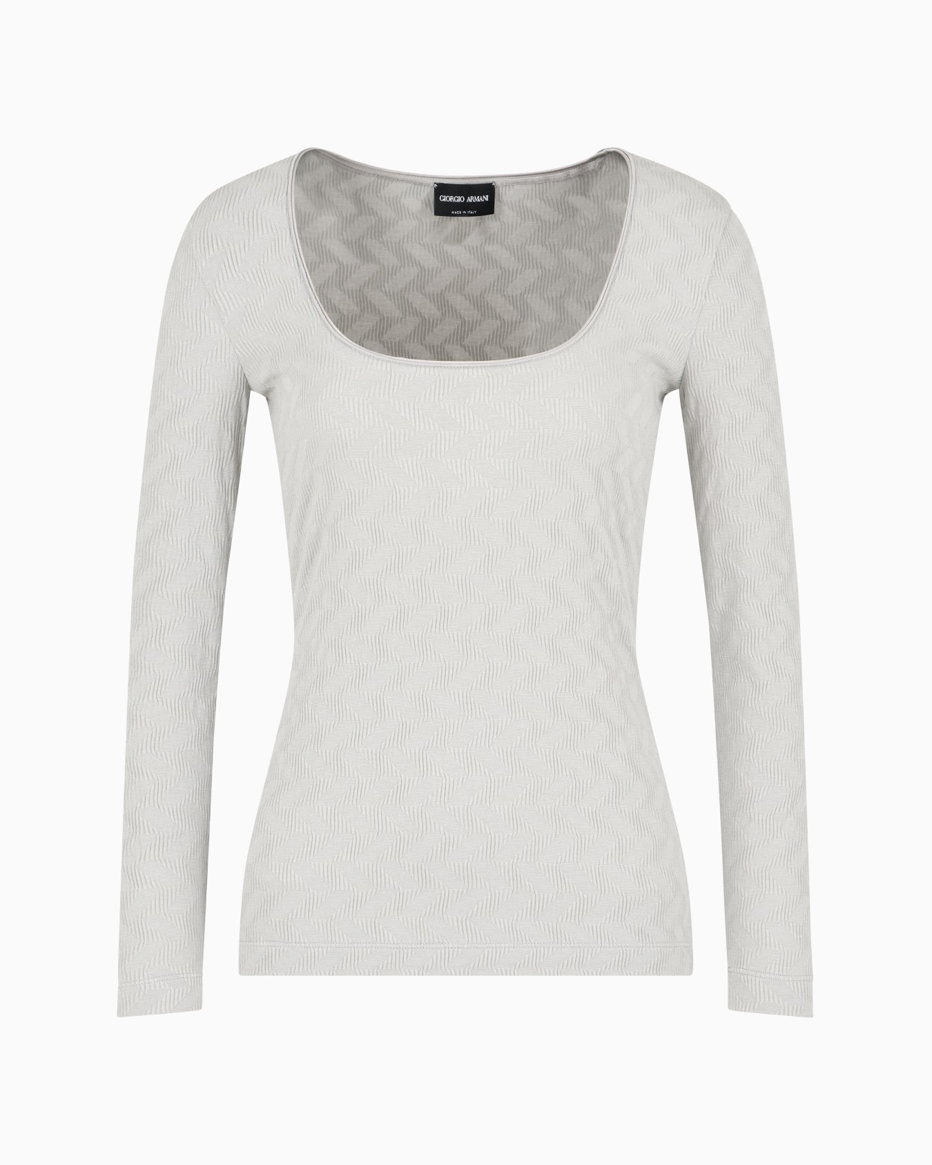 ASV crew-neck jumper in viscose and cashmere jacquard jersey Slide 0